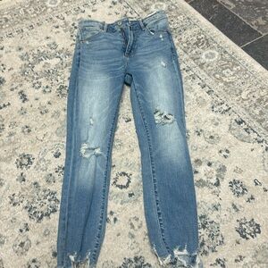 High rise super skinny ankle jeans